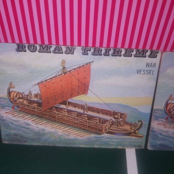 1955 Topps Rails and Sails #196 - Roman Trireme War Vessel - Lot of 2 - Picture 2 of 7